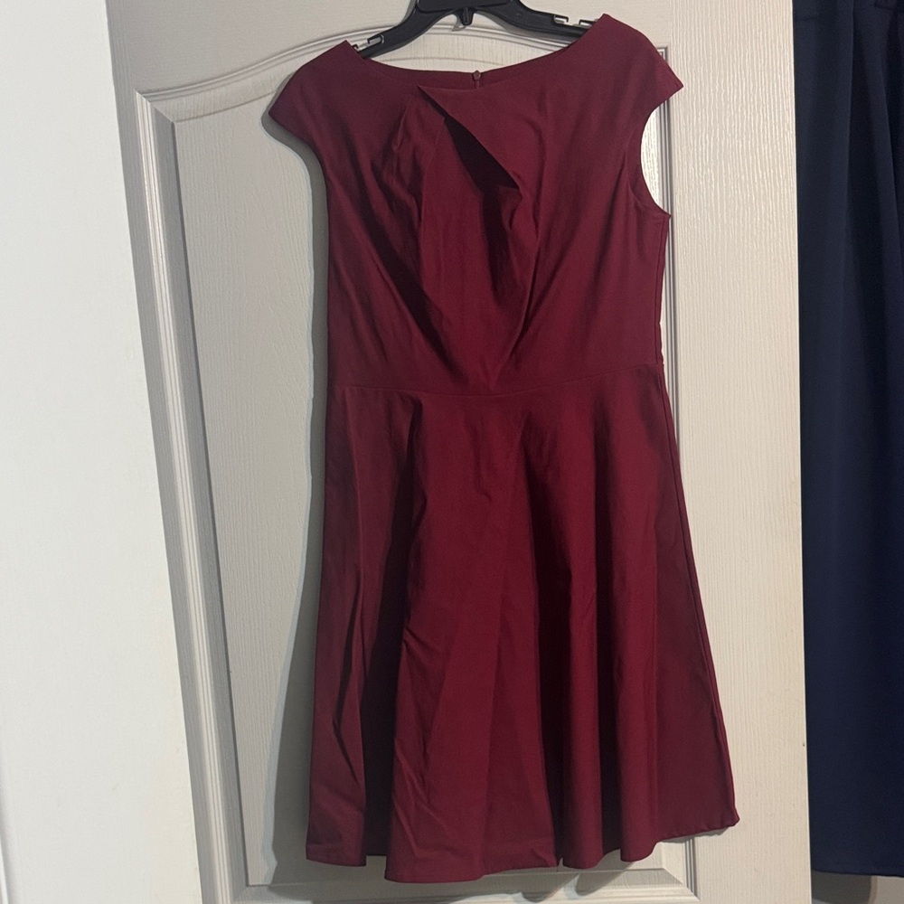 Chic Sleeveless Deep Red Dress